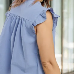 Ruffle Trim Button Front Tank 28 Ruffle Trim Button Front Tank -Women's Clothing Store becca NEW week4FEB0028