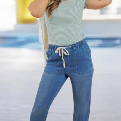 Thin Striped Lightly Ribbed Tee -Women's Clothing Store becca NEW week4FEB0041 f212e86a 7189 444e 984f 6d1bbed66b67