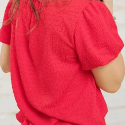 Textured Puff Sleeve V Blouse 19 Textured Puff Sleeve V Blouse -Women's Clothing Store becca NEW week4FEB0068