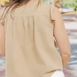 Ruffle Trim Button Front Tank 35 Ruffle Trim Button Front Tank -Women's Clothing Store becca NEW week4FEB0198