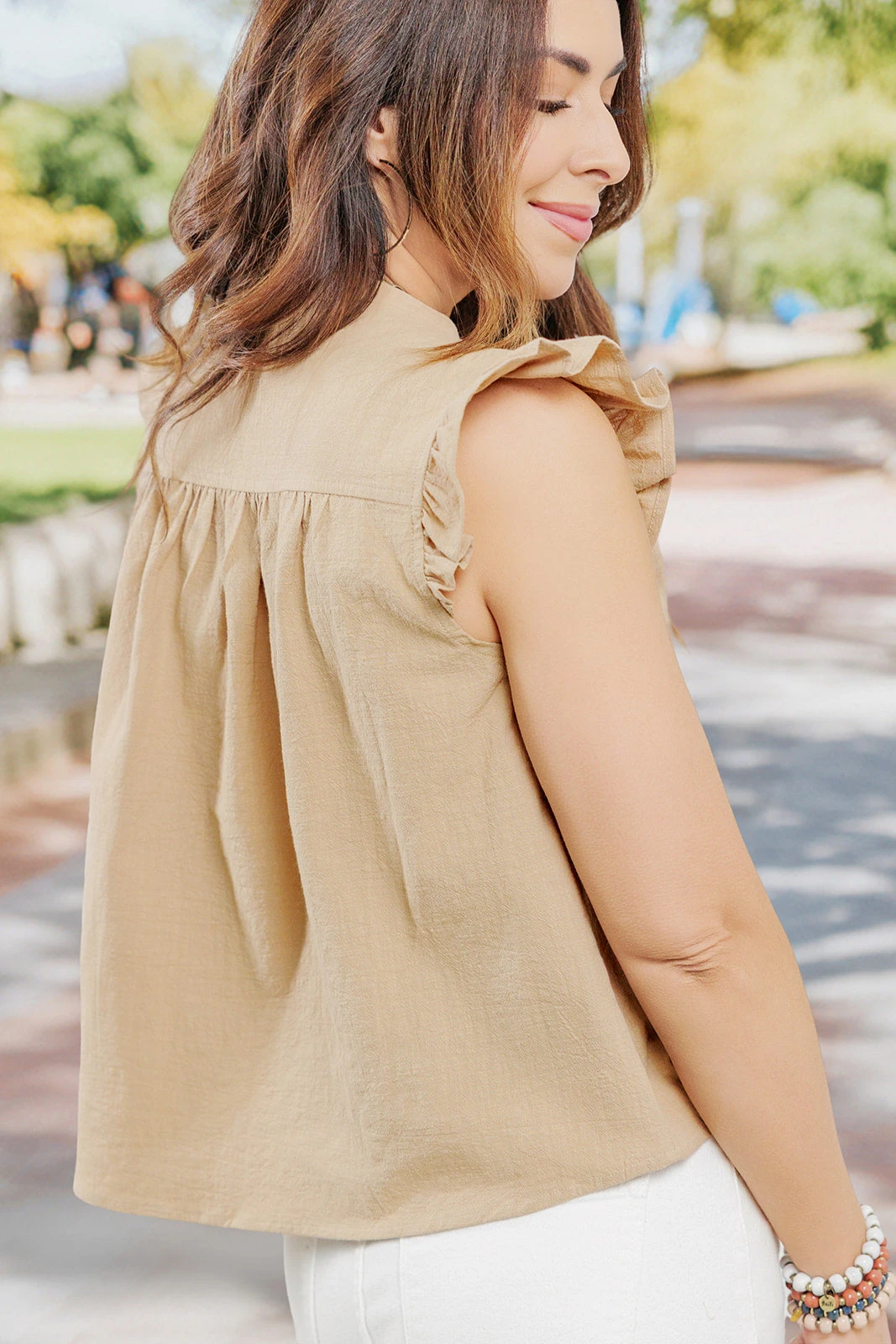 Ruffle Trim Button Front Tank 17 Ruffle Trim Button Front Tank - Image 17