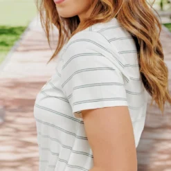 Thin Dual Striped Tee 13 Thin Dual Striped Tee -Women's Clothing Store becca NEW week4FEB0286