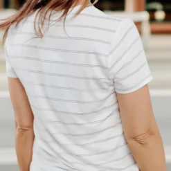 Thin Dual Striped Tee 15 Thin Dual Striped Tee -Women's Clothing Store becca NEW week4FEB0301
