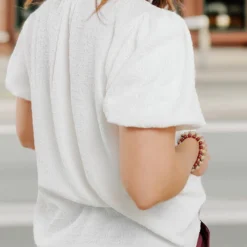 Textured Puff Sleeve V Blouse 24 Textured Puff Sleeve V Blouse -Women's Clothing Store becca NEW week4FEB0306