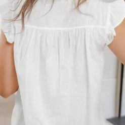 Ruffle Trim Button Front Tank 31 Ruffle Trim Button Front Tank -Women's Clothing Store becca NEW week4FEB0419