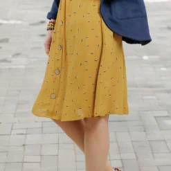 Printed Button Front Midi Skirt 9 Printed Button Front Midi Skirt -Women's Clothing Store becca NEW week4FEB0457
