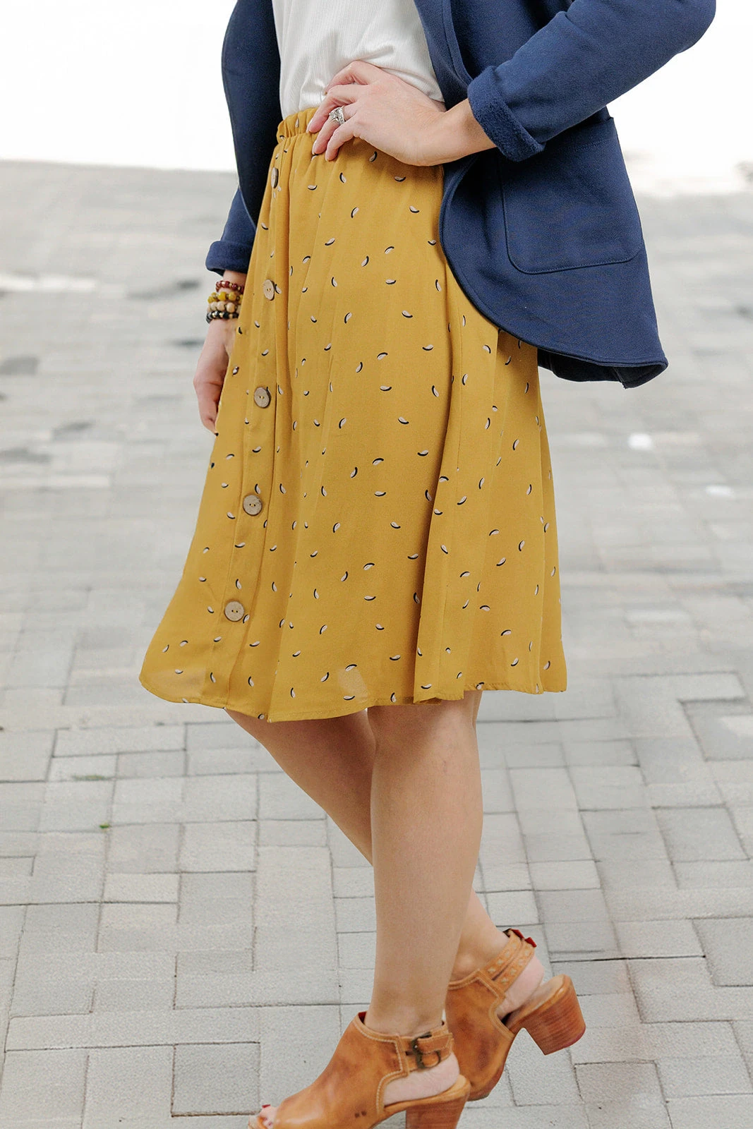 Printed Button Front Midi Skirt 4 Printed Button Front Midi Skirt - Image 4