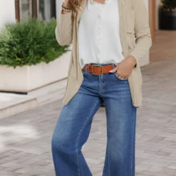 Wide Ribbed Side Slit Shacket -Women's Clothing Store becca NEW week4FEB0498