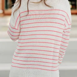 Lightweight Striped Side Slit Sweater 7 Lightweight Striped Side Slit Sweater -Women's Clothing Store becca NEW week4FEB0555