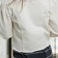 Distressed Bottom Denim Jacket -Women's Clothing Store becca NEW week4FEB0596