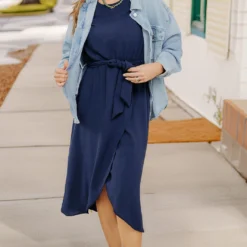 Wrap Bottom Tie Waist Midi Dress -Women's Clothing Store becca NEW week4FEB0633