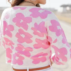 Floral Slub Sweater -Women's Clothing Store becca TEST week1march0147