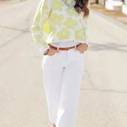 Floral Slub Sweater -Women's Clothing Store becca TEST week1march0155