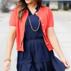 Short Sleeve Button Cardigan -Women's Clothing Store becca TEST week1march0176