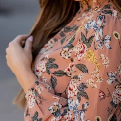 Blossoming Buds Sheer Sleeve Blouse -Women's Clothing Store blossoming buds sheer sleeve blouse 315515