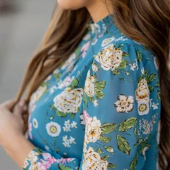 Blossoming Buds Sheer Sleeve Blouse -Women's Clothing Store blossoming buds sheer sleeve blouse 531806