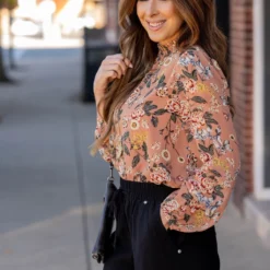 Blossoming Buds Sheer Sleeve Blouse -Women's Clothing Store blossoming buds sheer sleeve blouse 930669