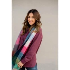 Brilliantly Vibrant Squared Scarf -Women's Clothing Store brilliantly vibrant squared scarf 634071