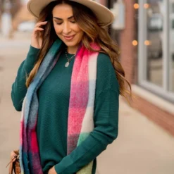 Brilliantly Vibrant Squared Scarf -Women's Clothing Store brilliantly vibrant squared scarf 659290