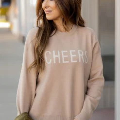 Cheers Ribbed Trim Sweater