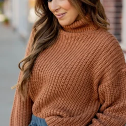 Chunky Knit Turtleneck Sweater -Women's Clothing Store chunky knit turtleneck sweater 225611