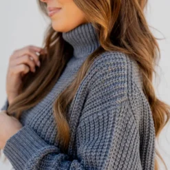 Chunky Knit Turtleneck Sweater -Women's Clothing Store chunky knit turtleneck sweater 263154