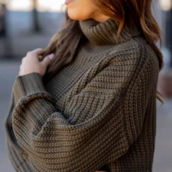 Chunky Knit Turtleneck Sweater -Women's Clothing Store chunky knit turtleneck sweater 646420