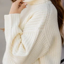 Chunky Knit Turtleneck Sweater -Women's Clothing Store chunky knit turtleneck sweater 827725