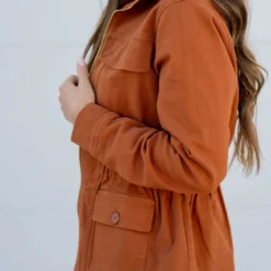 Cinched Waist Utility Jacket -Women's Clothing Store cinched waist utility jacket 781923