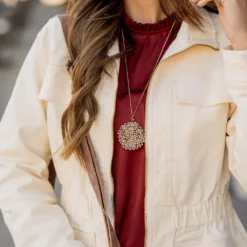 Cinched Waist Utility Jacket -Women's Clothing Store cinched waist utility jacket 878980