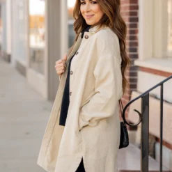 Corded Side Slit Tunic Shacket -Women's Clothing Store corded side slit tunic shacket 788994