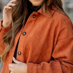 Corded Side Slit Tunic Shacket -Women's Clothing Store corded side slit tunic shacket 817639