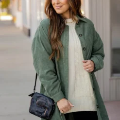 Corded Side Slit Tunic Shacket -Women's Clothing Store corded side slit tunic shacket 883051