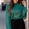 Elegant Cinched Trim Blouse