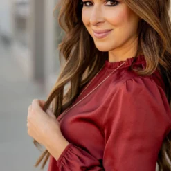 Elegant Cinched Trim Blouse 34 Elegant Cinched Trim Blouse -Women's Clothing Store elegant cinched trim blouse 934571