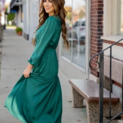 Elegant Tiered Long Sleeve Maxi Dress -Women's Clothing Store elegant tiered long sleeve maxi dress 805828