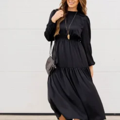 Elegant Tiered Long Sleeve Maxi Dress -Women's Clothing Store elegant tiered long sleeve maxi dress 869010