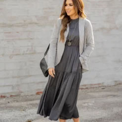 Elegant Tiered Long Sleeve Maxi Dress -Women's Clothing Store elegant tiered long sleeve maxi dress 919680