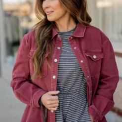 Faded Denim Jacket -Women's Clothing Store faded denim jacket 542773