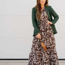 Floral Long Sleeve Tie Waist Dress -Women's Clothing Store floral long sleeve tie waist dress 728068