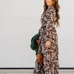 Floral Long Sleeve Tie Waist Dress -Women's Clothing Store floral long sleeve tie waist dress 889705