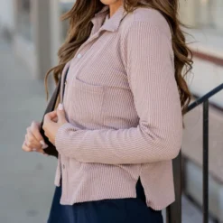 Heavily Ribbed Shacket -Women's Clothing Store heavily ribbed shacket 298277