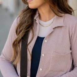 Heavily Ribbed Shacket -Women's Clothing Store heavily ribbed shacket 314252