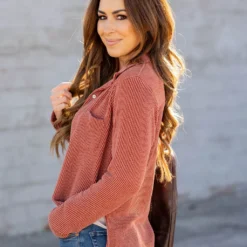 Heavily Ribbed Shacket -Women's Clothing Store heavily ribbed shacket 662599