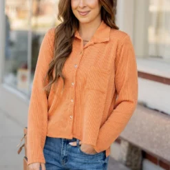 Heavily Ribbed Shacket -Women's Clothing Store heavily ribbed shacket 686031