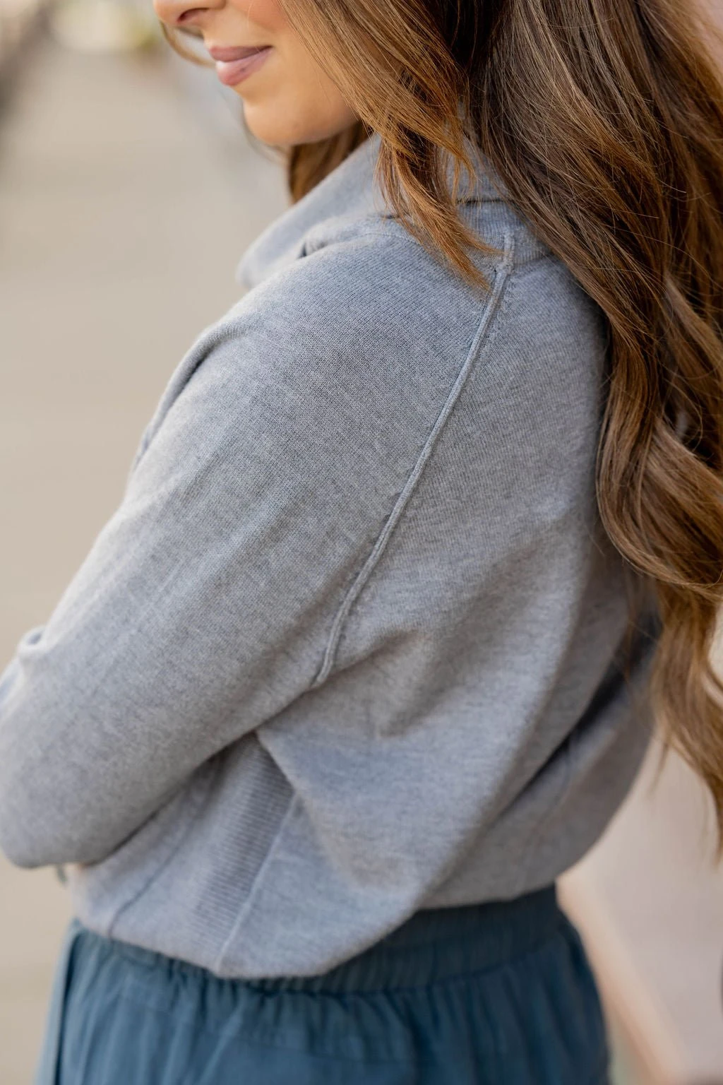 Mid Seam Cowl Neck Sweater Tee 8 Mid Seam Cowl Neck Sweater Tee - Image 8