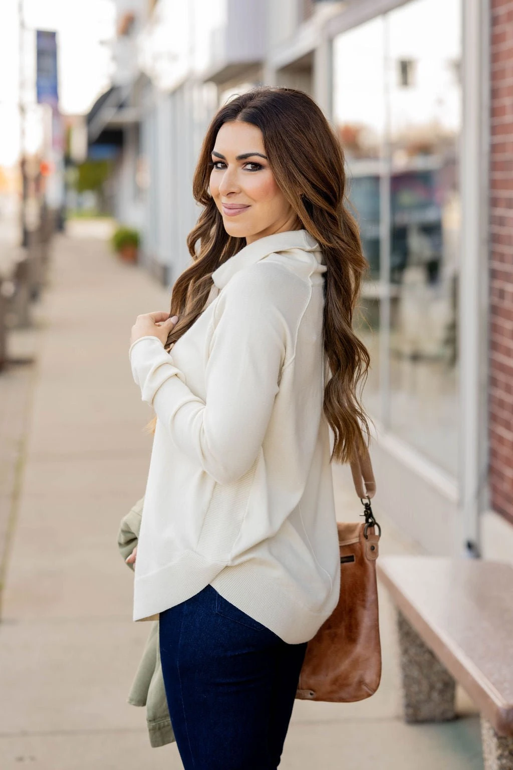 Mid Seam Cowl Neck Sweater Tee 12 Mid Seam Cowl Neck Sweater Tee - Image 12