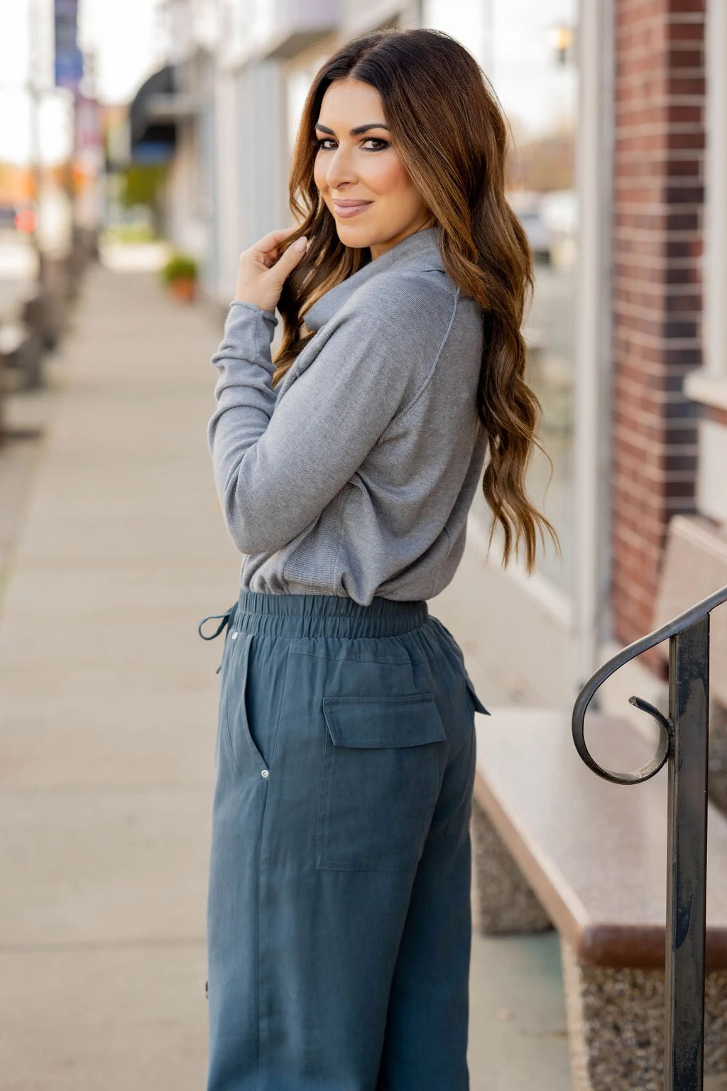 Mid Seam Cowl Neck Sweater Tee 5 Mid Seam Cowl Neck Sweater Tee - Image 5