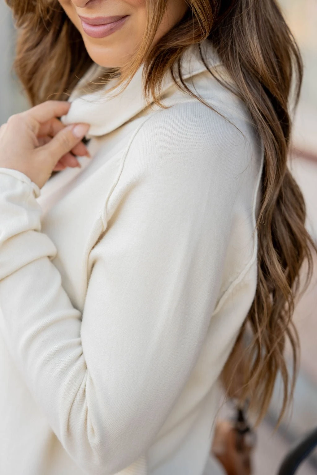 Mid Seam Cowl Neck Sweater Tee 10 Mid Seam Cowl Neck Sweater Tee - Image 10