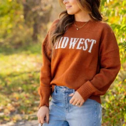 Midwest Ribbed Trim Sweater 27 Midwest Ribbed Trim Sweater -Women's Clothing Store midwest ribbed trim sweater 430016